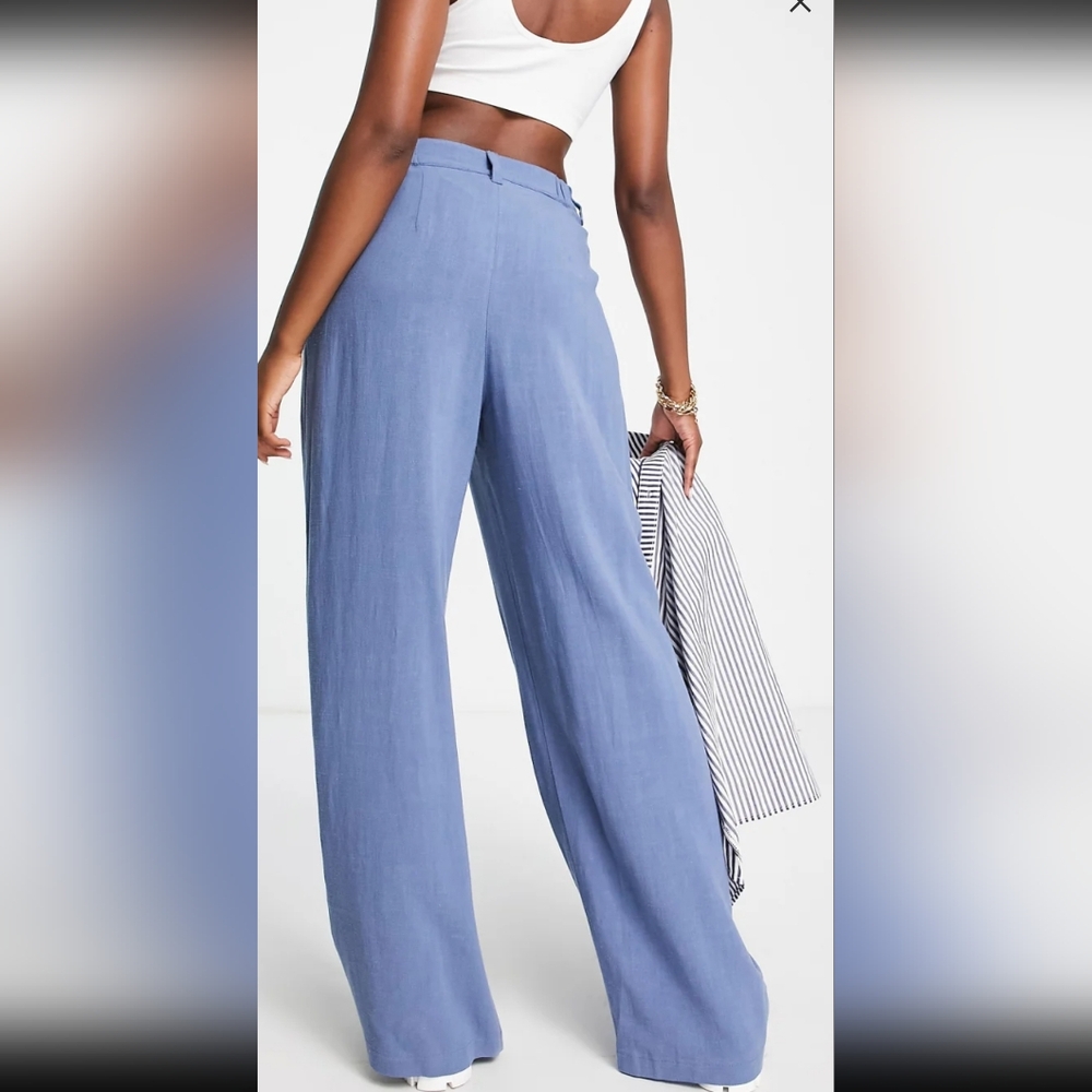 Asos Blue Linen Pants - Picture 2 of 4